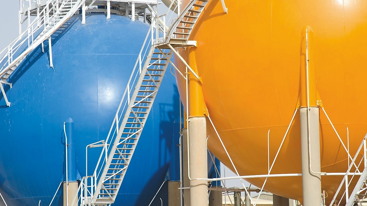 Gas storage tanks at Basrah Gas Company