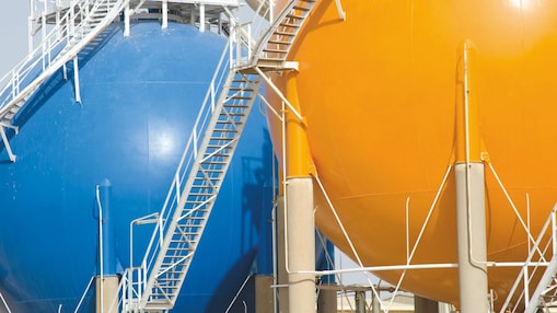 Gas storage tanks at Basrah Gas Company