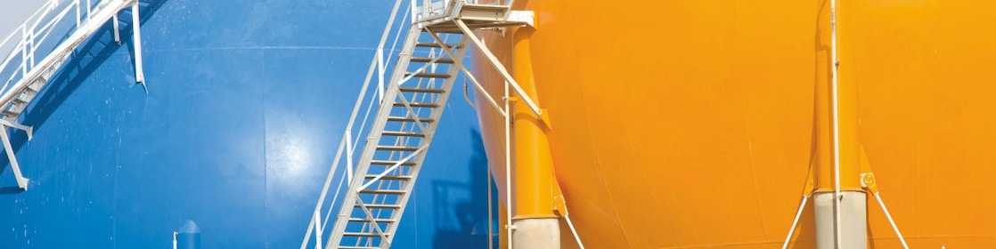 Gas storage tanks at Basrah Gas Company